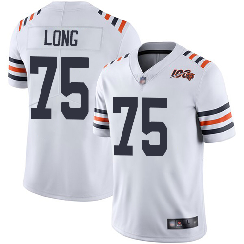 Men Chicago Bears #75 Long White 100th Anniversary Nike Vapor Untouchable Player NFL Jerseys